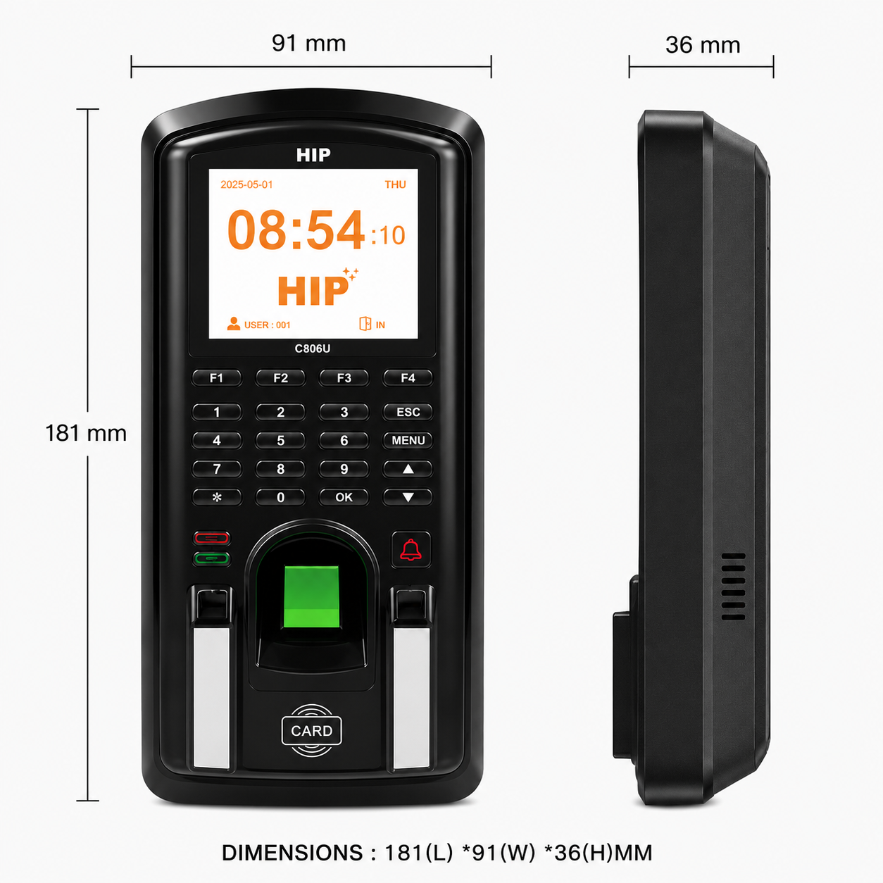 เครื่องสแกนลายนิ้วมือ HIP รุ่น CI809U สีดำ_2